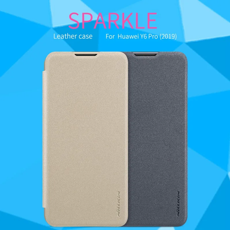 

for Huawei Y6 Pro 2019 case flip cover 6.09" Nillkin sparkle PU leather case for Huawei Y6 Pro 2019 fashion folding book on