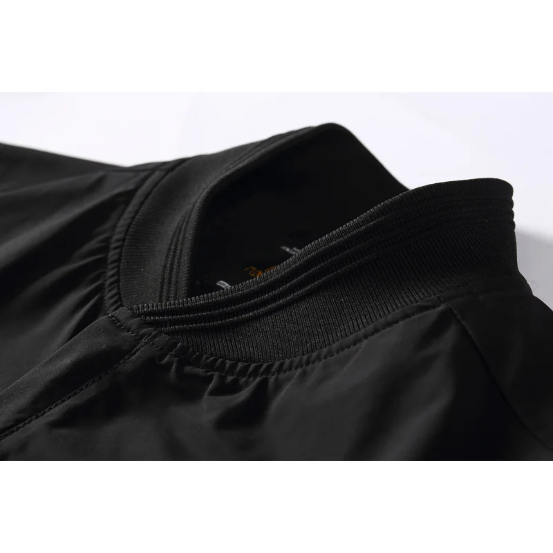 Enjeolon, брендовая весенняя куртка-бомбер, Мужская однотонная Черная куртка в сдержанном стиле, пальто со стоячим воротником, 3XL куртка, одежда JK625
