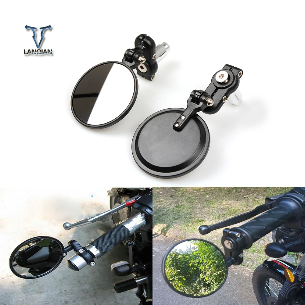 Motorcycle Universal CNC Aluminum Rear View 3" Handle Bar End 7/8" Mirrors for ktm duke200 duke390 150nk cf150nk BN300 BJ300