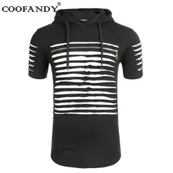 Coofandy мужской Рубашки для мальчиков masculina одежда Для мужчин Повседневное короткий рукав parchwork толстовка на молнии Drawstring футболки US Размеры