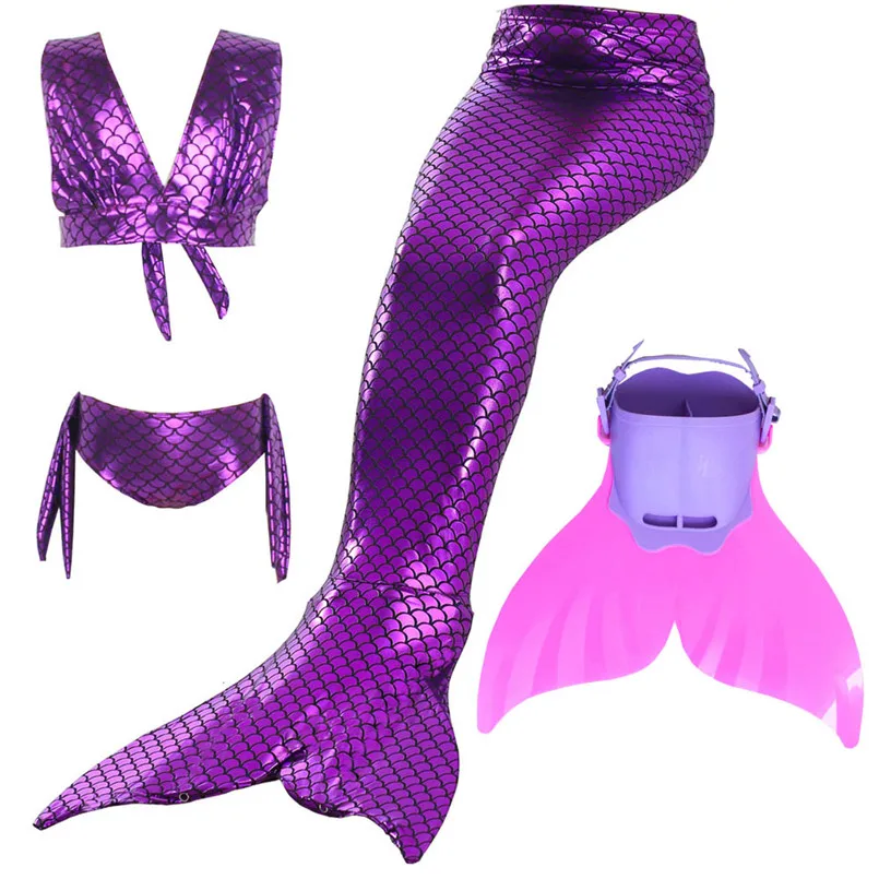 

Children Girls Swimming Mermaid Tails With Monofin Cosplay Kids Swimsuit Costume Swimmable Mermaid Tail for Swimming