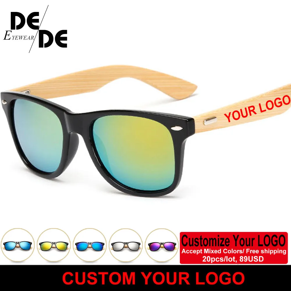 Оптовый Пользовательский логотип бамбуковые заушники солнезащитные очки мужские женские солнцезащитные очки в деревянной оправе оригинальные деревянные солнцезащитные очки под заказ 50 шт/комплект 130
