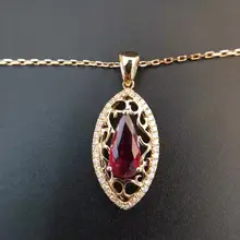 1 212ct 0 263ct 18K Gold Natural Ruby and Pendant Necklace Diamond inlaid 2016 Factory Direct