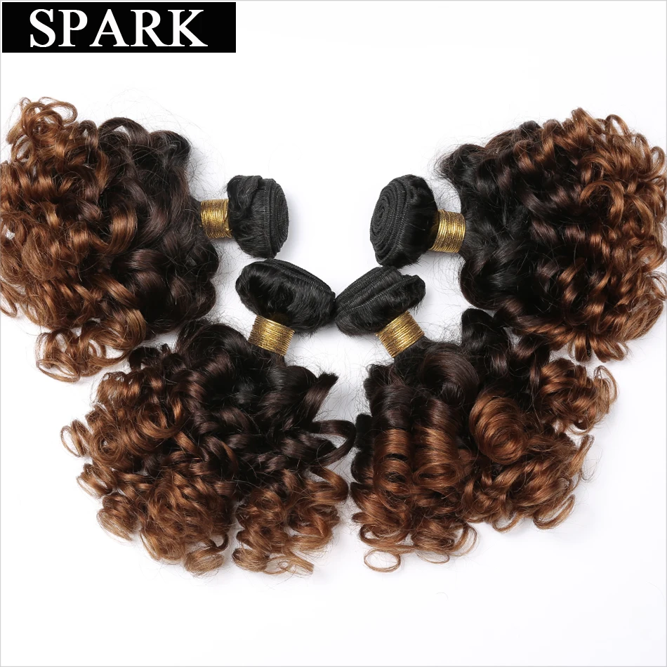 Spark Brazilian Bouncy Curly Hair Bundles Human Hair Weave 8\