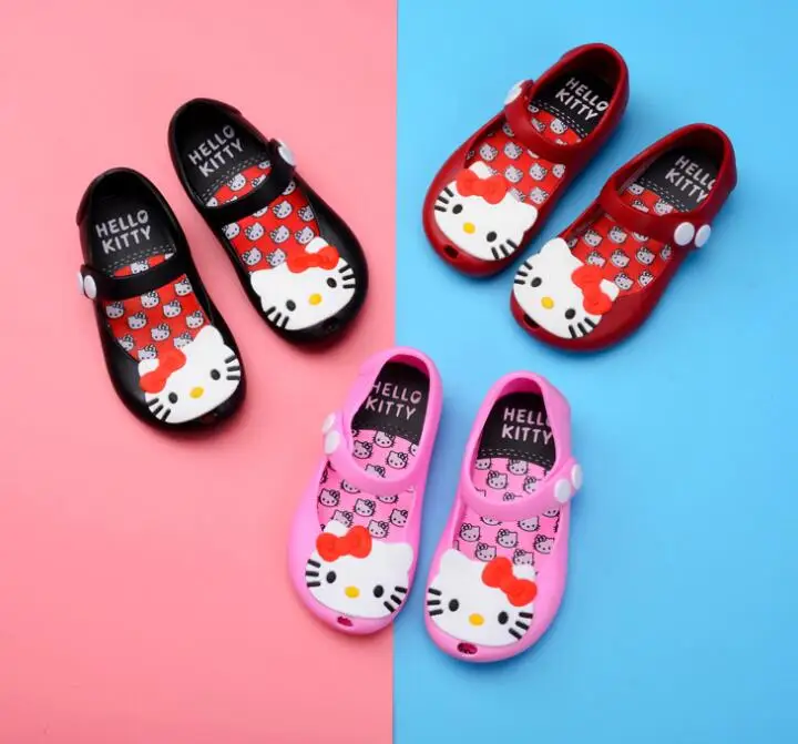 Mini Melissa Cute Mini Jelly Shoes Kitty Head Children Girl Sandals Soft
