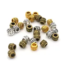 8x6 тибетское Серебро Цвет серебристый, золотой бронза Цвет с большими отверстиями, кулоны А-круглое колесо трубка вставка, металлические бусины для изготовления ювелирных изделий Рукоделие оптовые поставки