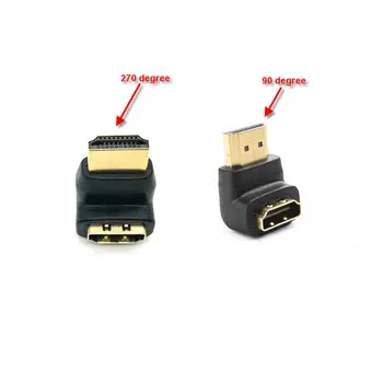 

500pcs HDMI Male to Female 90 Degree 270 Degree Angle Adapter Converter Cable Connectors for HDTV DVD