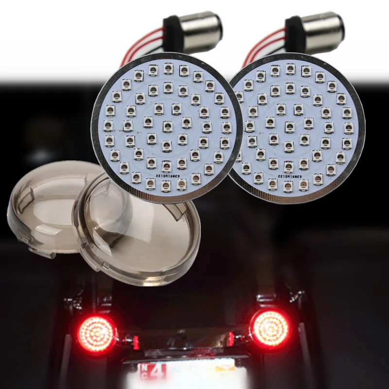 

Red LED Turn Signal Runing Light insert Bullet 1157 Bulb FL FX XL Smoked Lens Softail Sporster Street Road