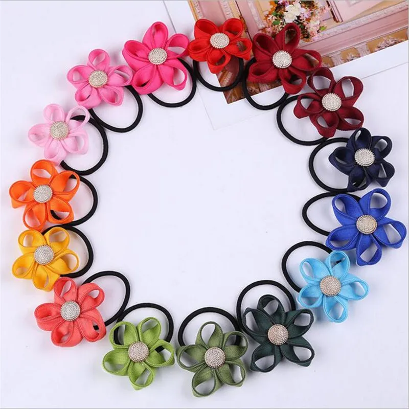 

2Pcs/lot Women Hairband Elastic Hair Bands Creative Zipper Flower Hair Ring Rope Floral Ponytail Holder Kid Girl Hair Accesories