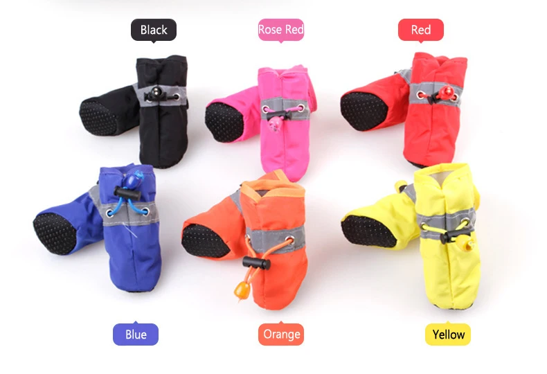 4Pcs set Pet Dogs Shoes Spring Summer Rain Waterproof Boots Socks Rubber Anti-slip Shoes For Big Small Dogs Puppy Cats Footwear (2)