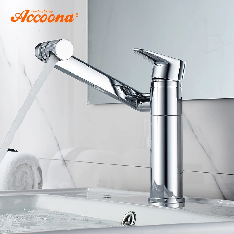 Accoona смеситель для ванной комнаты хромированный полированный Твердый Латунный однорычажный античный смеситель для раковины кран для туалетной воды смесители A9390-1