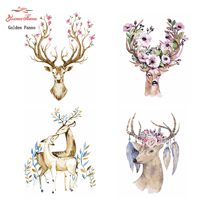 

Golden Panno,Needlework,DIY DMC Cross stitch,Sets For Embroidery kit 14ct unprinted deer gods cross-Stitching,christmas 1009