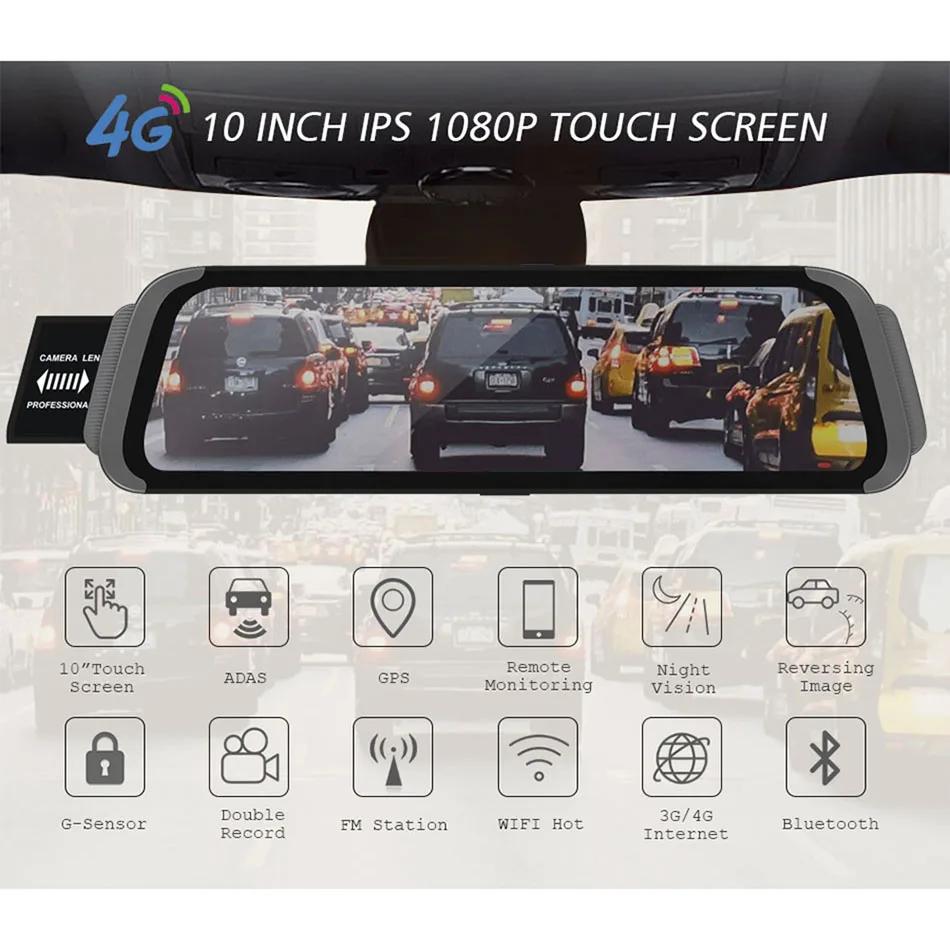 Автомобильный видеорегистратор ANSTAR на Android 1080P HD камера заднего вида ADAS радар