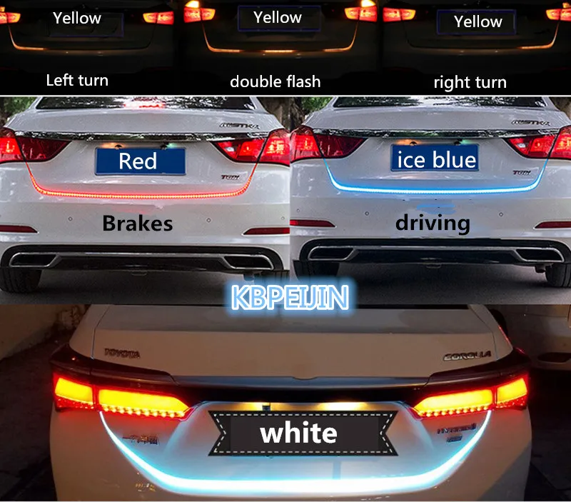 

Led Strip Car Rear Tail Trunk Turn Signal Reverse Light Sticker for Skoda octavia fabia yeti rapia superb a Accessories