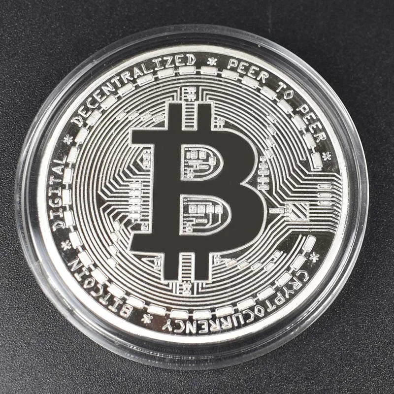 1 шт. горячая Распродажа дешевая Золотая монета Биткоин с пластиковой оболочкой битная монета BTC криптовалюта физическая металлическая монета для сортировки - Цвет: silver Bitcoin