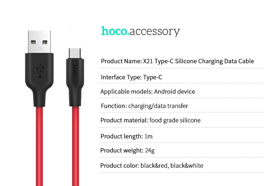 HOCO мобильный телефон USB зарядный кабель для передачи данных USB к Lightning/Micro USB/type C экологически чистый силикон для iPhone Xiaomi samsung