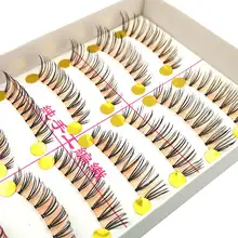 10 пар цветные Накладные ресницы ручной работы черные оранжевые накладные ресницы для сценического шоу накладные ресницы для макияжа# K-03