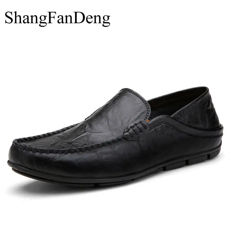 

Fashion Men Shoes Luxury Brand Genuine Leather Men Loafers Plus Size 11 Lightweight Men Casual Shoes Business Driving Male Shoes