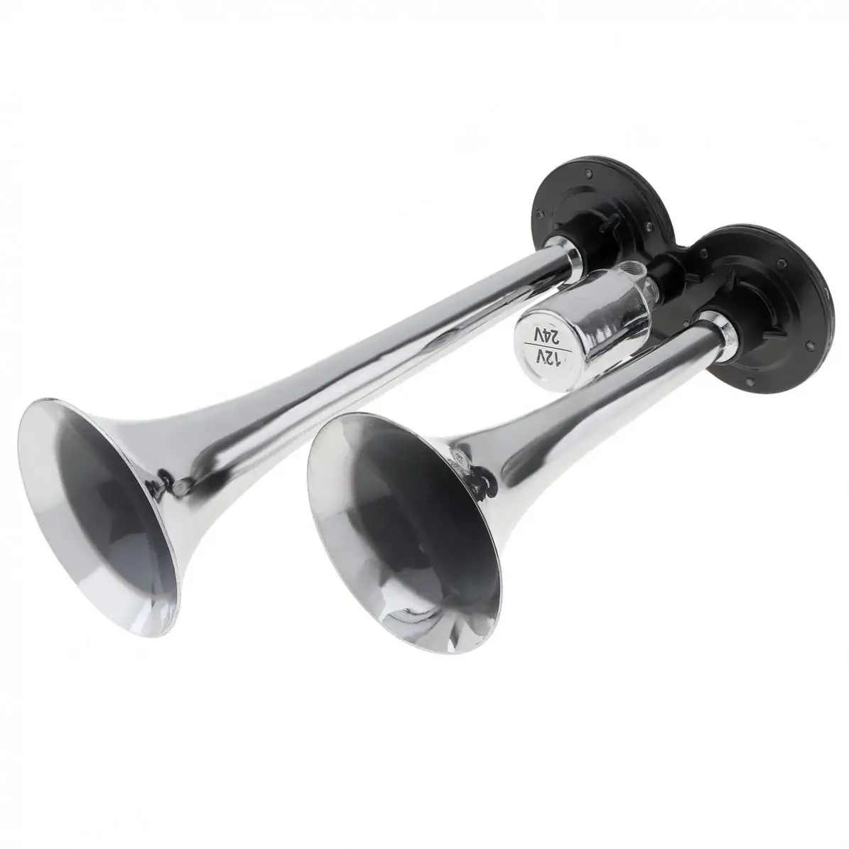 12V/24V 110-135db Super Loud Dual Car Trumpet Train Powerful Air Horn For Boat Train Car Vehicle No Compressor