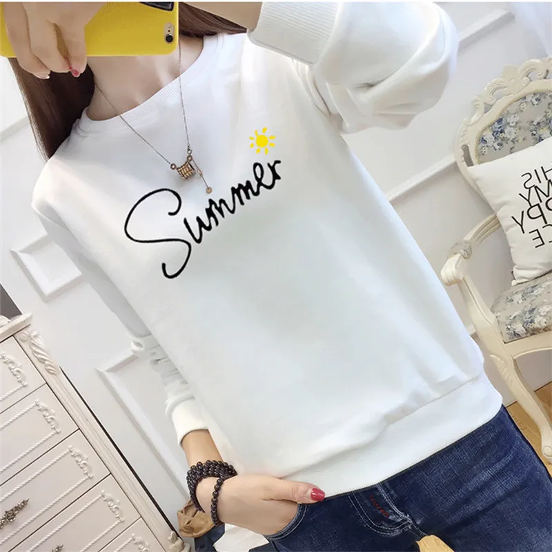 

O-Neck Harajuku Letter Print Hoodies Tracksuit Autumn Women Sweatshirts Jumper Long Sleeve Female 2019 Sportswear Sudaderas