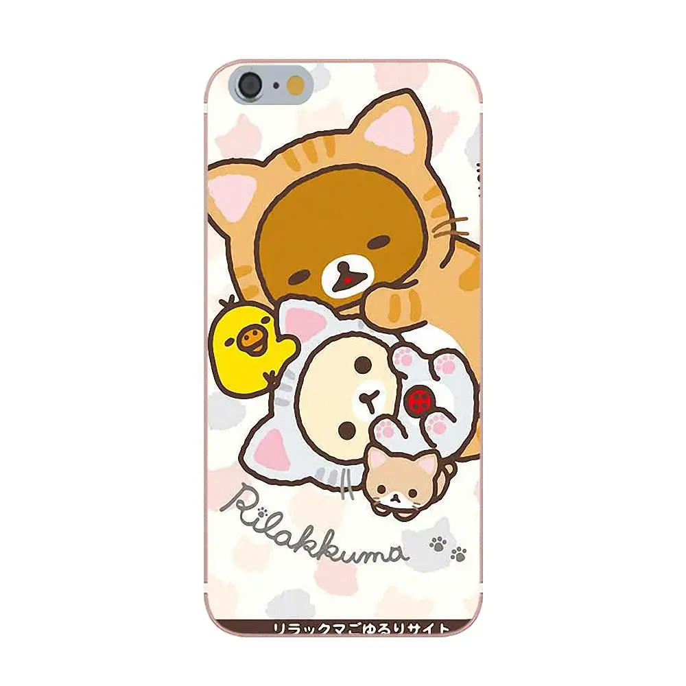 Tpwxnx Забавный мультяшный Rilakkuma для Iphone 4 4s 5 5C 5S SE 6 S 7 8 Plus X мягкий чехол ТПУ телефон