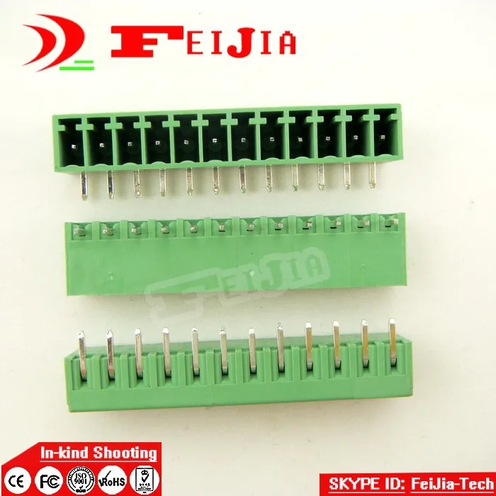 (50 шт./лот) 15edg 3. 5 12P коннектор для винтовой клеммы PCB с изгибом шаг 3 мм 12 контактный