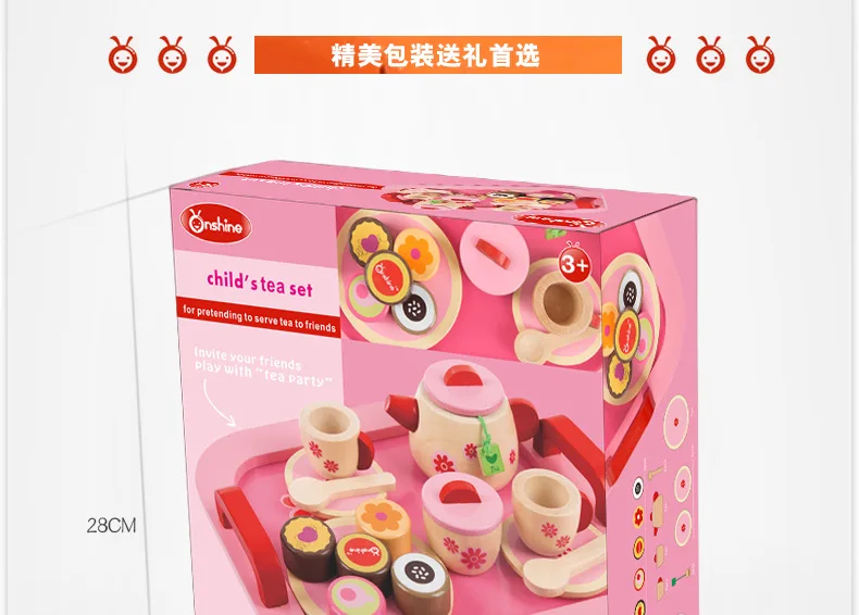Детские деревянные кухонные игрушки, деревянный игрушечный чайный комплект для кукольного дома, игрушечный хлеб, торт, для обучения, подарок на день рождения для девочек