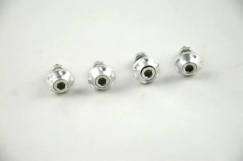 4x Thread License Plate Frame Bolts Screws For Car Truck Silver Metal