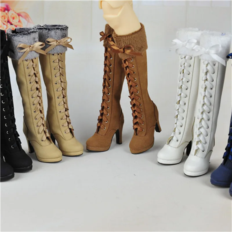 1//3SD13//GR BJD Shoes Knee-high Bright Leather Boots High Heels DZ AOD AS DF Red
