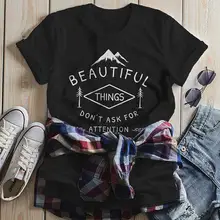 Las cosas bellas no pedir atención camiseta camisetas estética de algodón de las mujeres vintage grunge gráfico unisex camiseta top