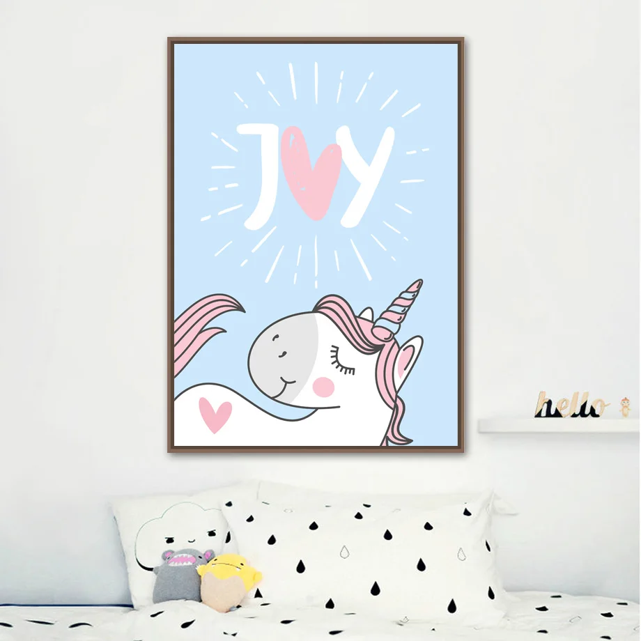 Cartoon-Unicorn-Rainbow-Ice-Cream-Joy-Quote-Wall-Art-Canvas-Painting-Nordic-Posters-And-Prints-Wall (2)