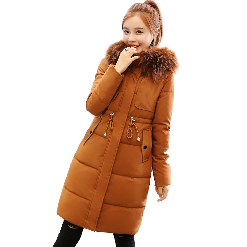 Épais Parcs De Coton 2018 ivoire Capot Style Marque Noir Parka Veste Manteau gris Hiver Rouge Fourrure Kuyomens Jaqueta Nouveau corail Femmes Col Conception Plein Vestes 4APzUw