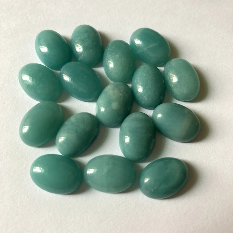 

High Quality Natural Amazonite Cabochons 12x16 mm oval Semi precious stone jewelry cabochons 50pcs/lot .Free shipping