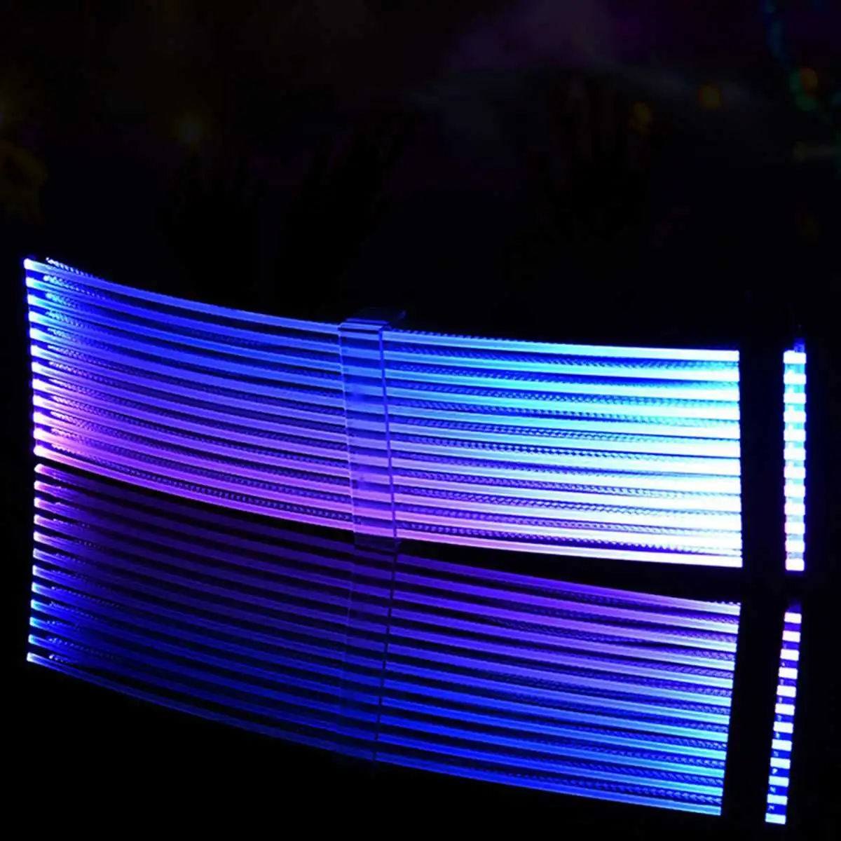 

RGB Extension Cable For 24Pin to Motherboard Rainbow Neon Lights 1.5cm Optic Fiber /Power Dual Layer Power Supply Cable