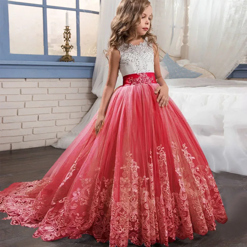 Платья для девочек, держащих букет невесты на свадьбе Нарядные платья для маленьких детское платье для выпускного вечера на Платья для