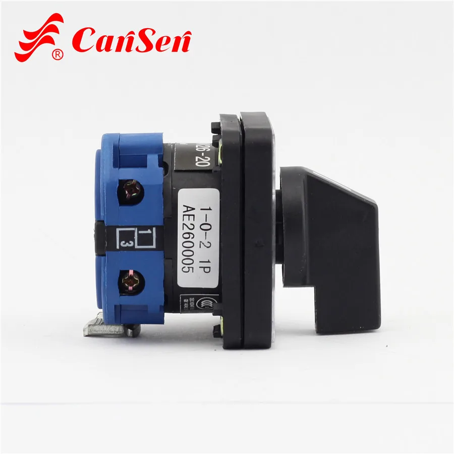 Поворотный выключатель CANSEN CA10 1 P Ith 20 А 3 позиции 0 2 полюс 4 клеммы Man Off Auto|switch 3|switch