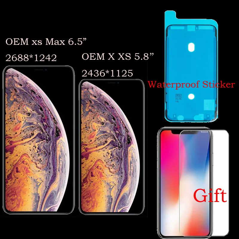 

NEW OEM AMOLED Quality LCD or Display for iPhone X XS 5.8 inch XR XS MAX 6.5'' LCD Touch Screen Digitizer Assembly Black