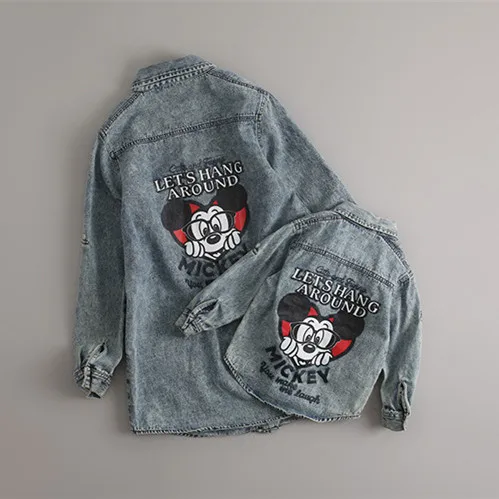 

Family clothing character Denim shirt family look matching outfits mother and daughter son clothes outerwear coat