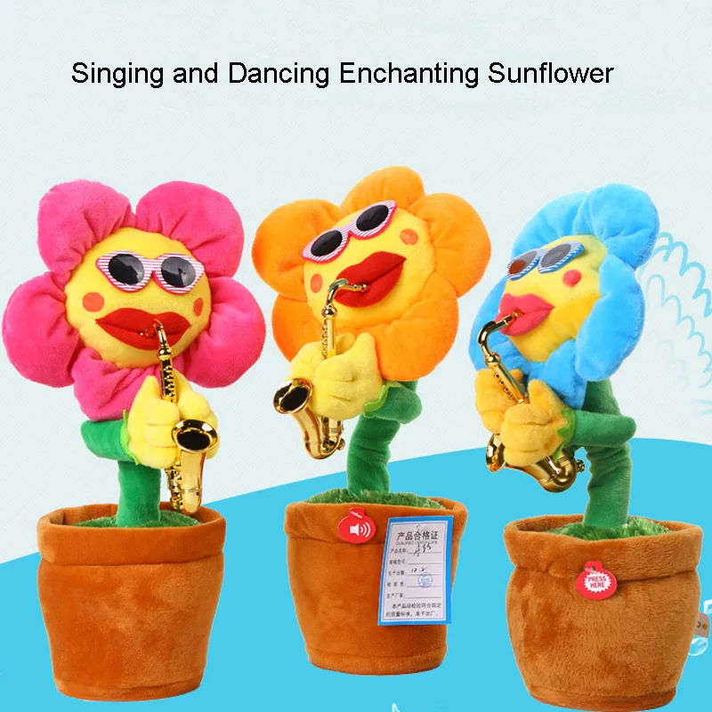 Singing & Dancing Flower Enchanting Sunflower with Saxophone Soft