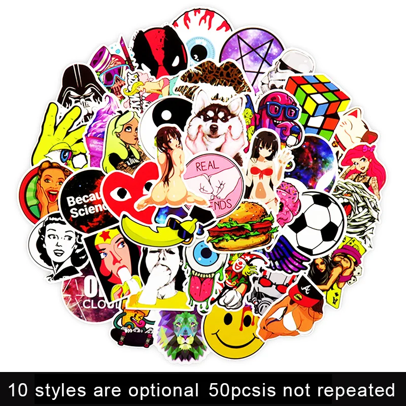 

50PCS /pack 10 styles optional laptop stickers sticker for MacBook mac book 15 skins /HP/Lenovo 13.3 decal PVC skin