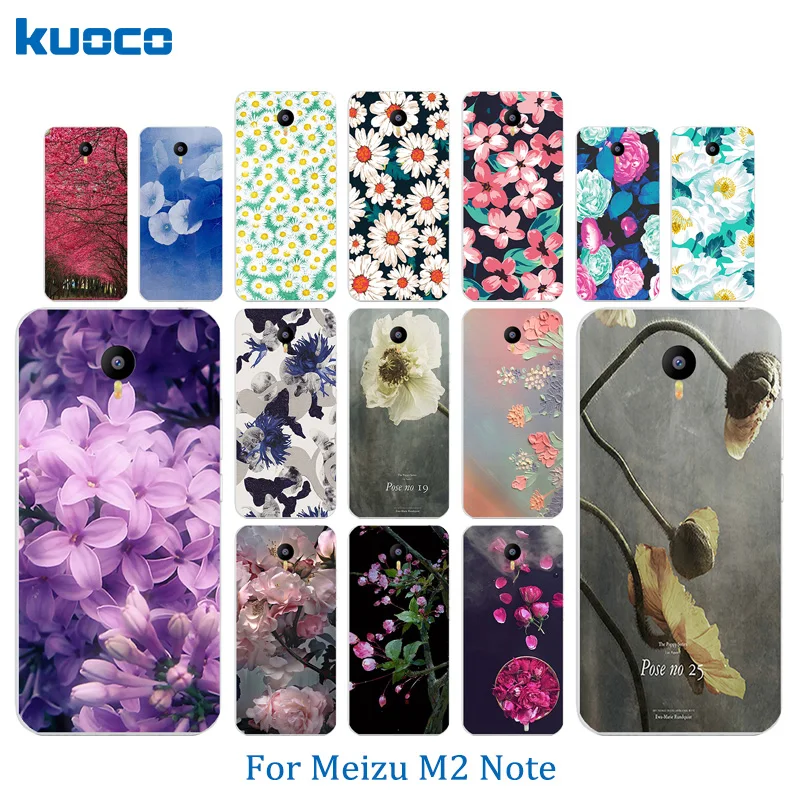 5 5-дюймовый чехол для Meizu M2 Note мягкий силиконовый из ТПУ с цветущим узором