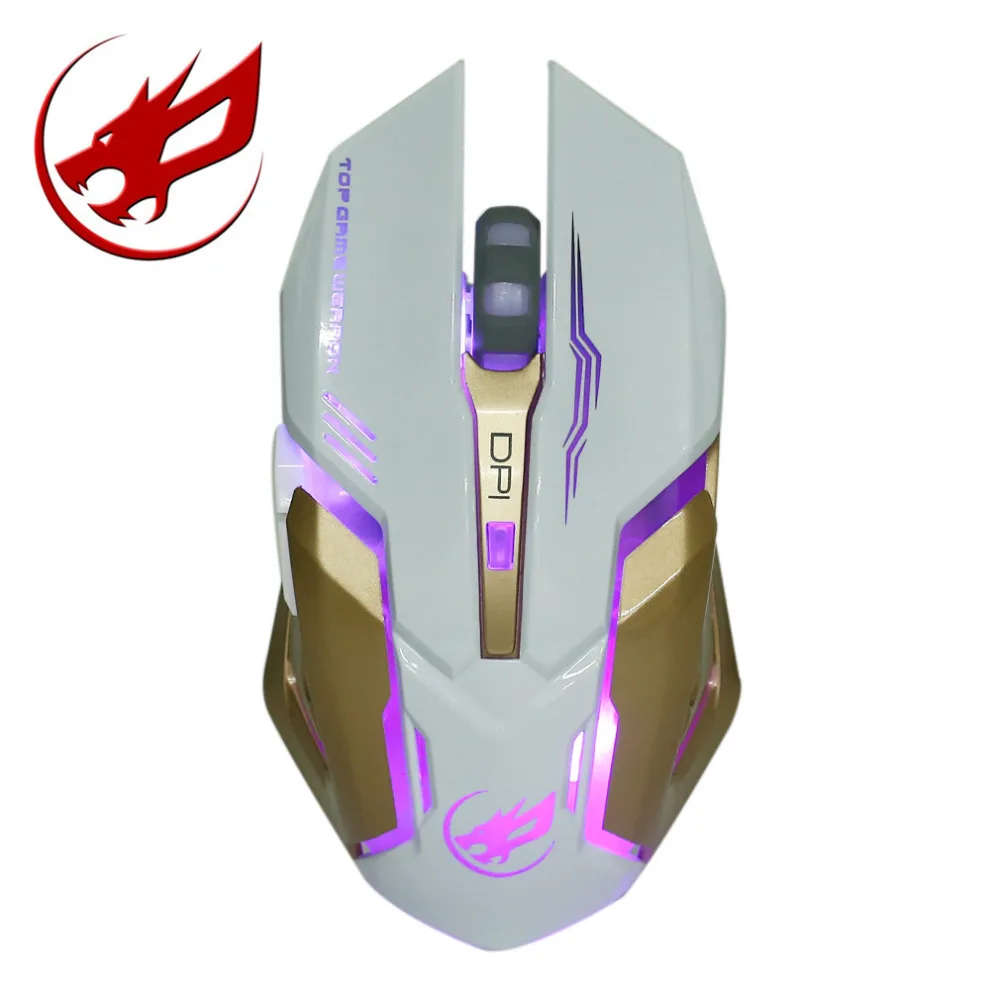 

6 Buttons Wireless Optical Mouse Gamer Computer Mice Adjustable DPI Mouse with Colorful Backlight