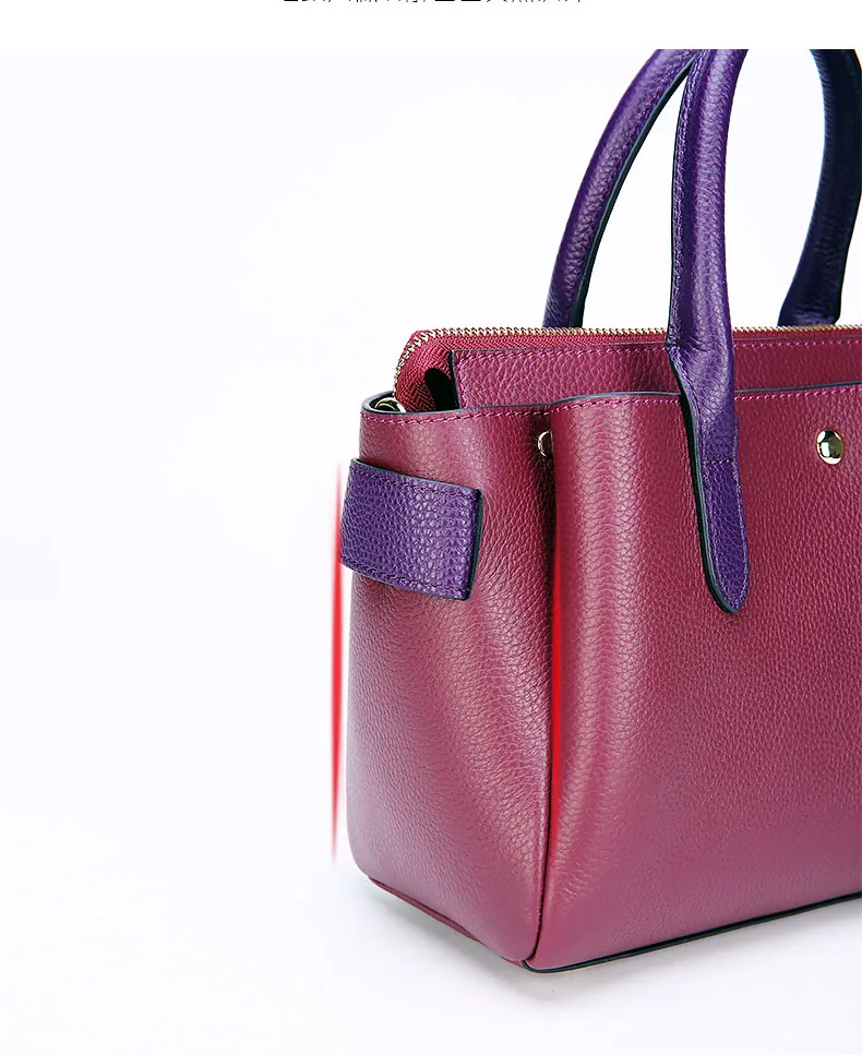 Кожа коровы Для женщин сумки из натуральной кожи сумка заклепки Crossbody сумка для женщин