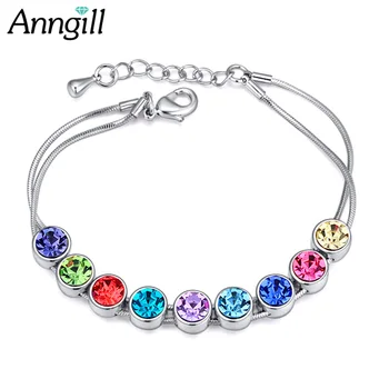 

New Fashion Elegant Women Bracelets Bangles Crystals from Swarovski Multicolor Jewelry Charm Bracelet Top Quality