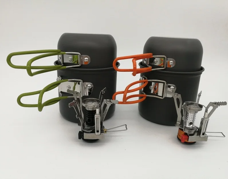 

1-2 Persons Ultralight Camping Cookware Utensils Outdoor Tableware Set Hiking Picnic Backpacking Camping Tableware Pot Pan Stove