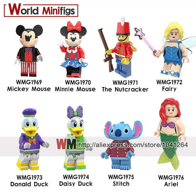 

Single Toy Story 4 Buzz Woody Building Blocks Cartoon Movie Bricks Mickey Daisy Nutcracker Fairy Ariel Stitch