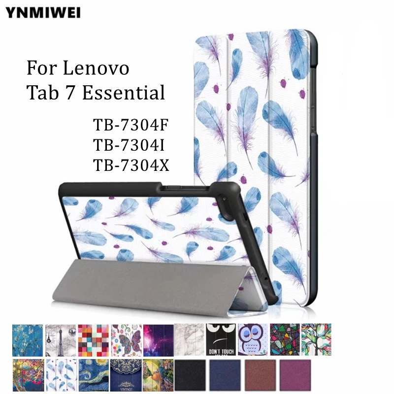

PU Leather Case For Lenovo Tab 7 Essential TB-7304F Color Printing Stand Flip Cover For Lenovo Tab7 Essential TB-7304I TB-7304X