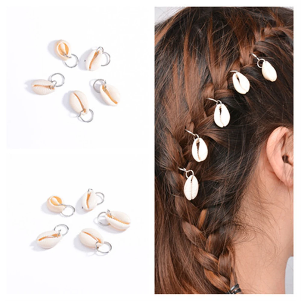 

5pcs/bag Shell Hair Clip Twist Braid Hair Ornament Girls Women Charming Hair Accessories DIY Pendant Hair Accessori