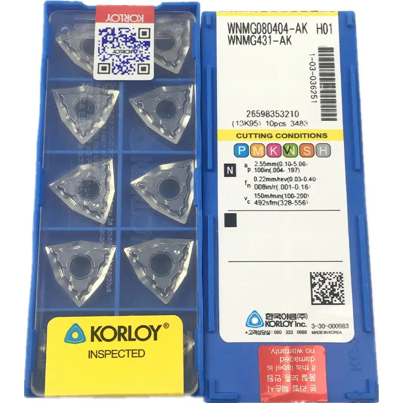 

10pcs WNMG080404 Aluminum Carbide Insert Indexable Lathe Blade Wood External Cutting Tool CNC Indexable Cutter