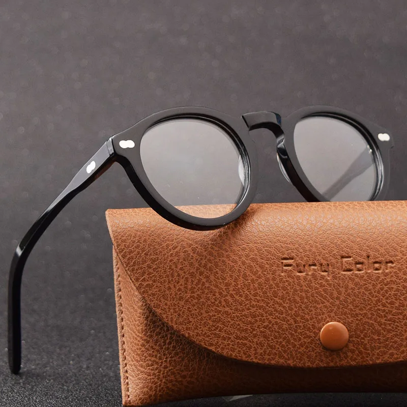 

Top quality Round retro Acetate frame optical eyeglasses frame clear lens glasses frame women men myopia spectacles prescription